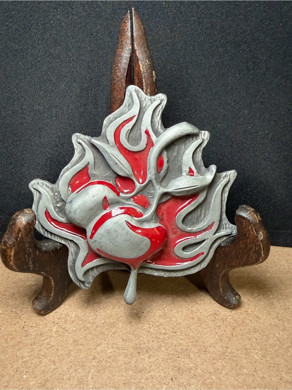 Flaming Cherries Belt Buckle Heavy Metal MFG Men’s Women’s Biker Unisex